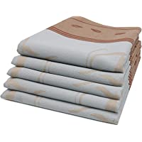 ZOLLNER Set de 5 paños de Cocina de algodón- 50x70 cm- Gris Claro